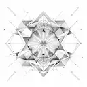 Geometric symmetrical constellation map of the client's zodiac sign tattoo design idea