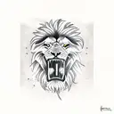 A traditional tattoo of a lion roaring with a basketball in its mouth tattoo design idea