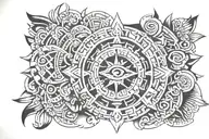 aztec calendar tattoo design idea