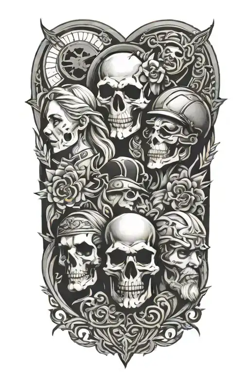 7 sisters 3 brothers tattoo design idea