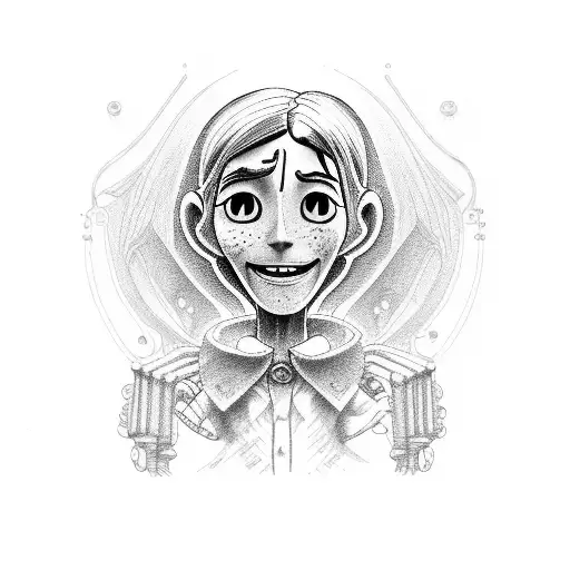 coraline key tattoo design idea