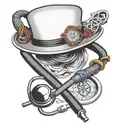 nursing hat stethoscope intertwined tattoo design idea