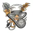 nursing hat stethoscope intertwined tattoo design idea