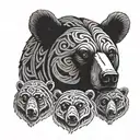 bear multiple eyes looking tattoo design idea