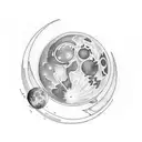 Two matching tattoos, one with the moon phase of 01.02.04 and the other with the moon phase of 03.06.03. tattoo design idea