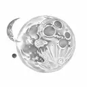 Two matching tattoos, one with the moon phase of 01.02.04 and the other with the moon phase of 03.06.03. tattoo design idea