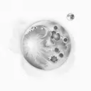 Two matching tattoos, one with the moon phase of 01.02.04 and the other with the moon phase of 03.06.03. tattoo design idea