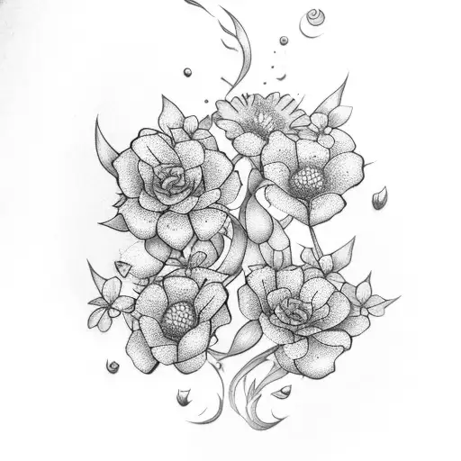 For the front arm, a long line of small flowers that also have leaves  tattoo design idea