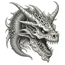 dragon skeleton tattoo design idea
