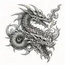 dragon skeleton tattoo design idea