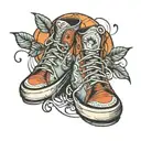 baskeyball with shoes tattoo design idea