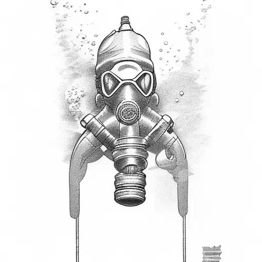 scuba diver  tattoo design idea