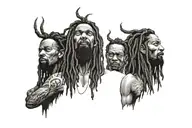 see no evil, hear no evil, speak no evil with dreadlocks tattoo design idea