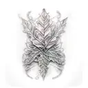 underbust pumpkin oak leaves tattoo design idea