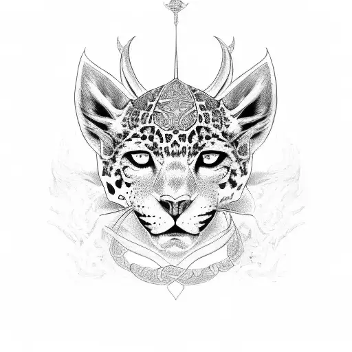 jaguar and oryx  tattoo design idea