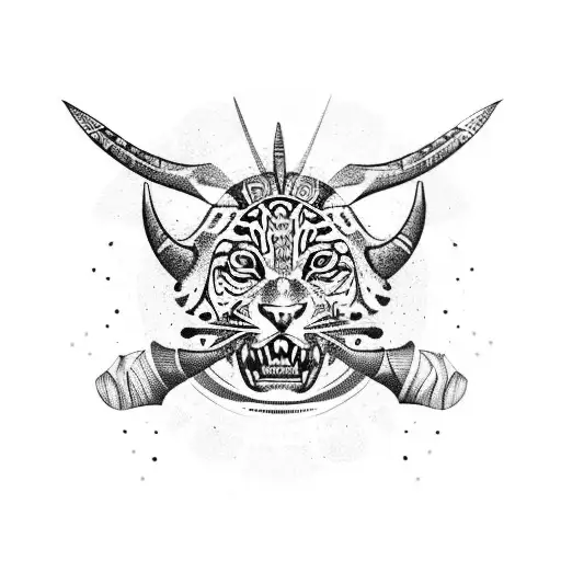 jaguar and oryx  tattoo design idea