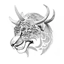 jaguar and oryx  tattoo design idea