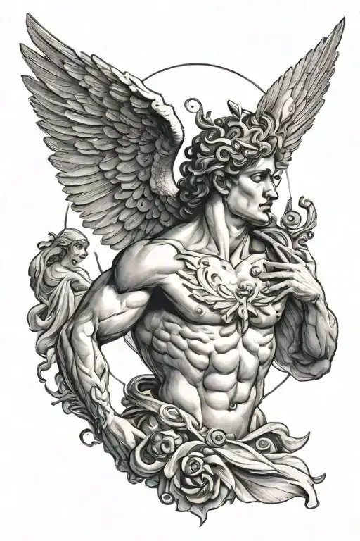 greek god eros tattoo design idea