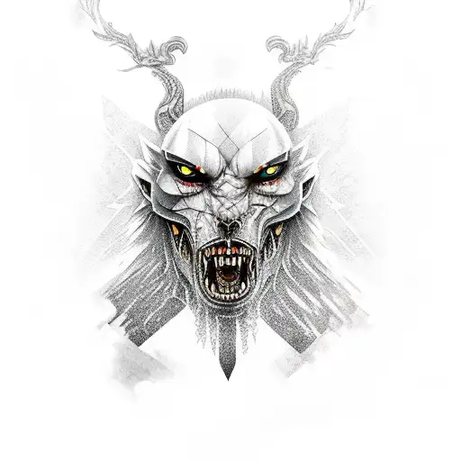 leshin from the witcher  tattoo design idea