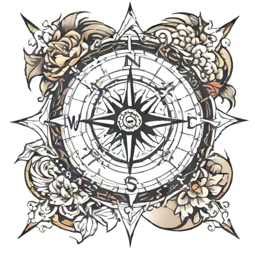compass from east coast   tattoo design idea