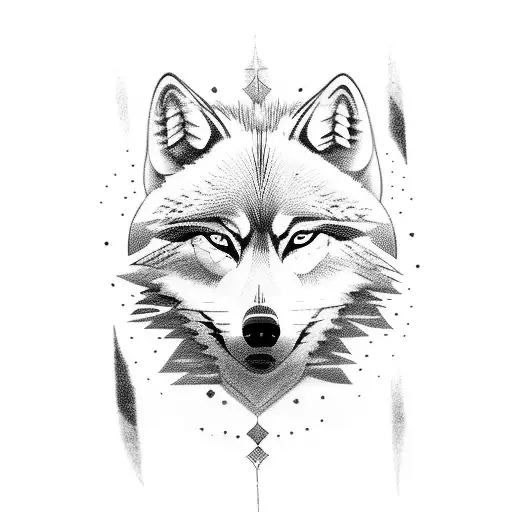 A motorcycle with a pack of wild wolves riding alongside, symbolizing freedom and adventure tattoo design idea