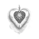 heart with crossed hammer  tattoo design idea