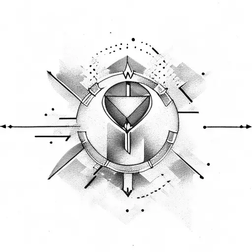 morse code arrow with heart tattoo design idea