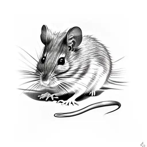 violet, primrose. field mouse tattoo design idea