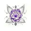 violet and primrose tattoo design idea