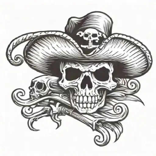 Top of Arm (Shoulder/Upper Arm): Straw Hat and Jolly Roger: The Straw Hat could be centered at the top of your shoulder, tattoo design idea