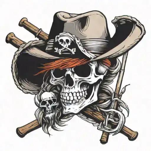 Top of Arm (Shoulder/Upper Arm): Straw Hat and Jolly Roger: The Straw Hat could be centered at the top of your shoulder, tattoo design idea