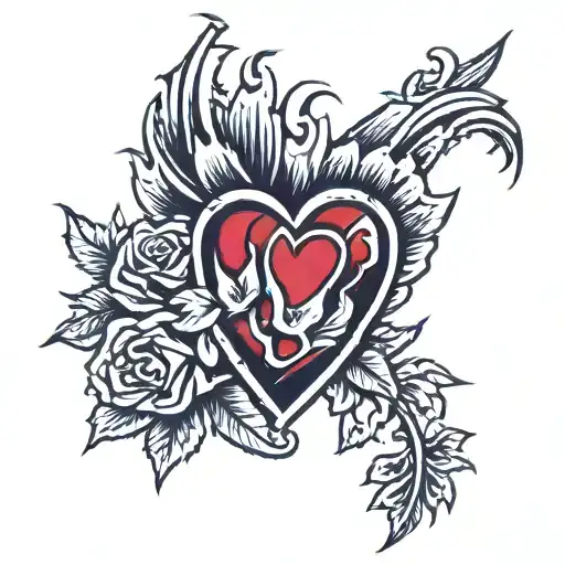 american traditional immaculate heart of mary tattoo design idea