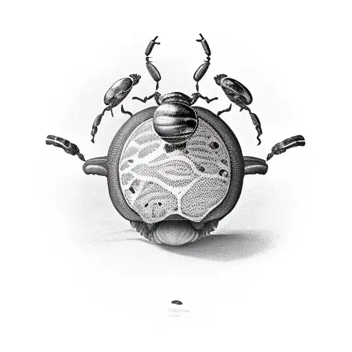 dung beetle with dung ball tattoo design idea