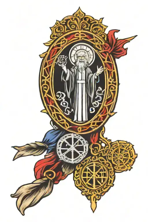 st. benedict medal tattoo design idea