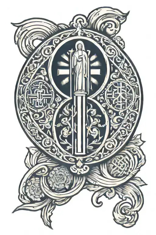 st. benedict medal tattoo design idea