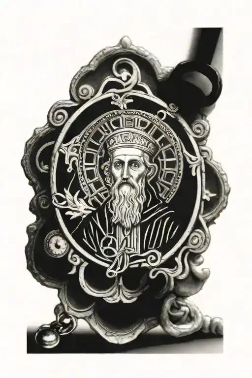 st. benedict medal tattoo design idea