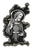 st. benedict medal tattoo design idea