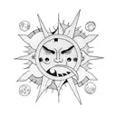 Sun and Moon tattoo design idea