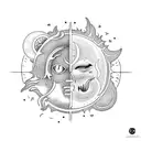 Sun and Moon tattoo design idea