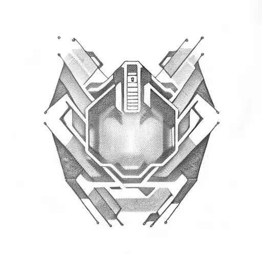 A Ghost in the Shell-themed tattoo featuring a code matrix intertwined with cyborg elements tattoo design idea