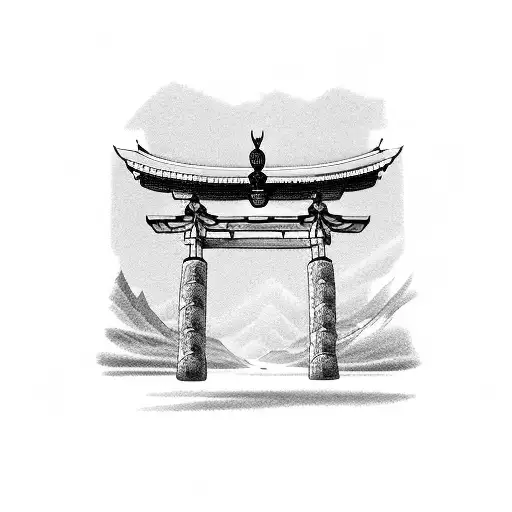 torii gate  tattoo design idea