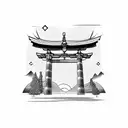 torii gate  tattoo design idea