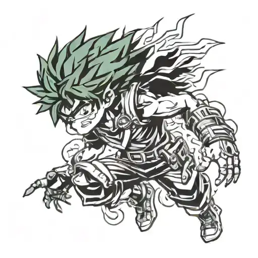 vigilante deku using his powers tattoo design idea