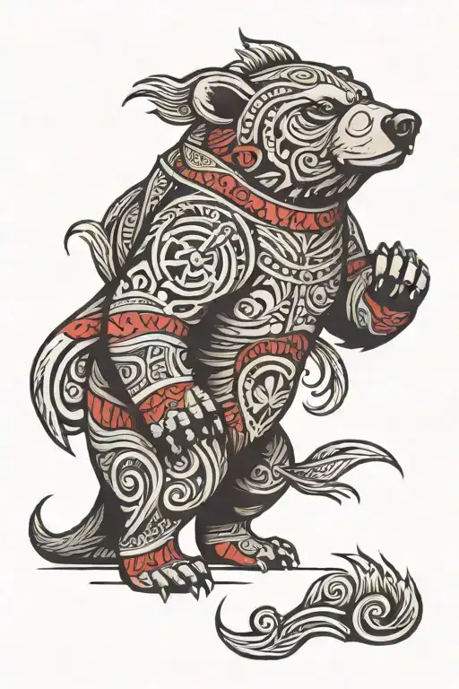tribal tattoo protector gryzli bear tattoo design idea