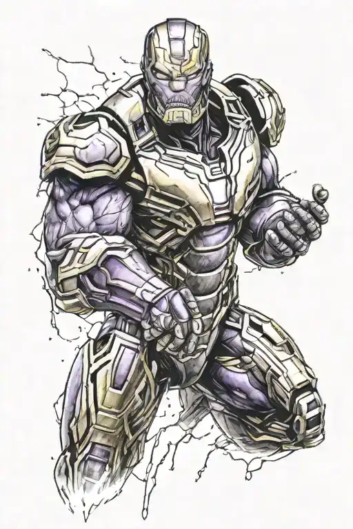 thanos kills iron man tattoo design idea