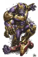 thanos kills iron man falling tattoo design idea