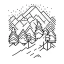 mountain snowboarding tattoo design idea