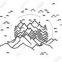 mountain snowboarding tattoo design idea