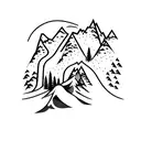 mountain snowboarding tattoo design idea