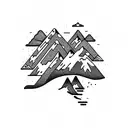 mountains snowboarding tattoo design idea